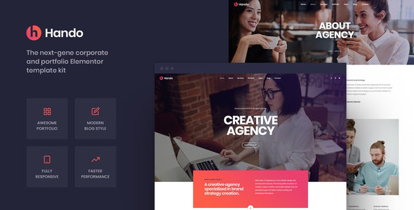 Hando - Corporate & Portfolio Elementor Template Kit